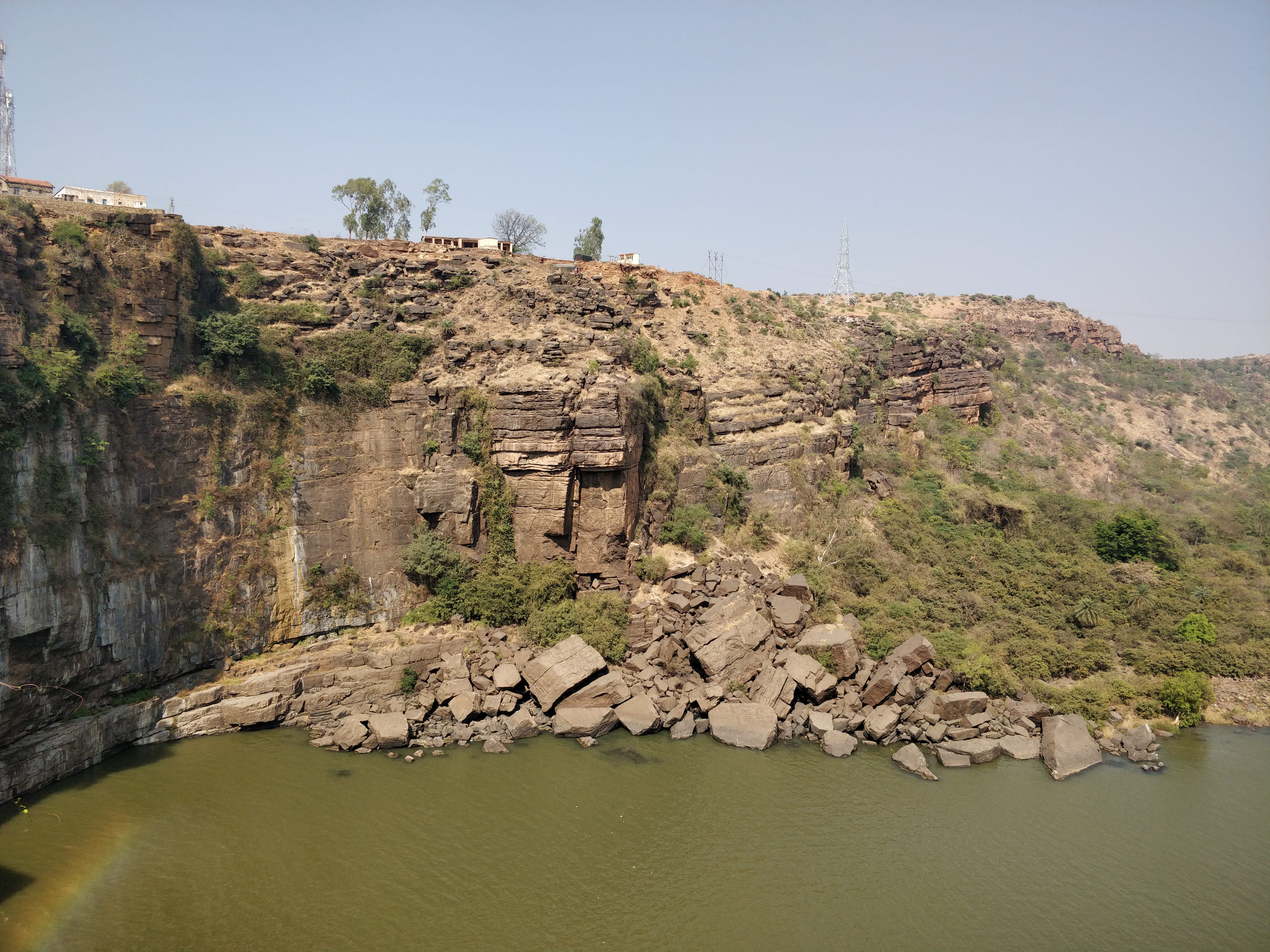 rock formation at gokak falls