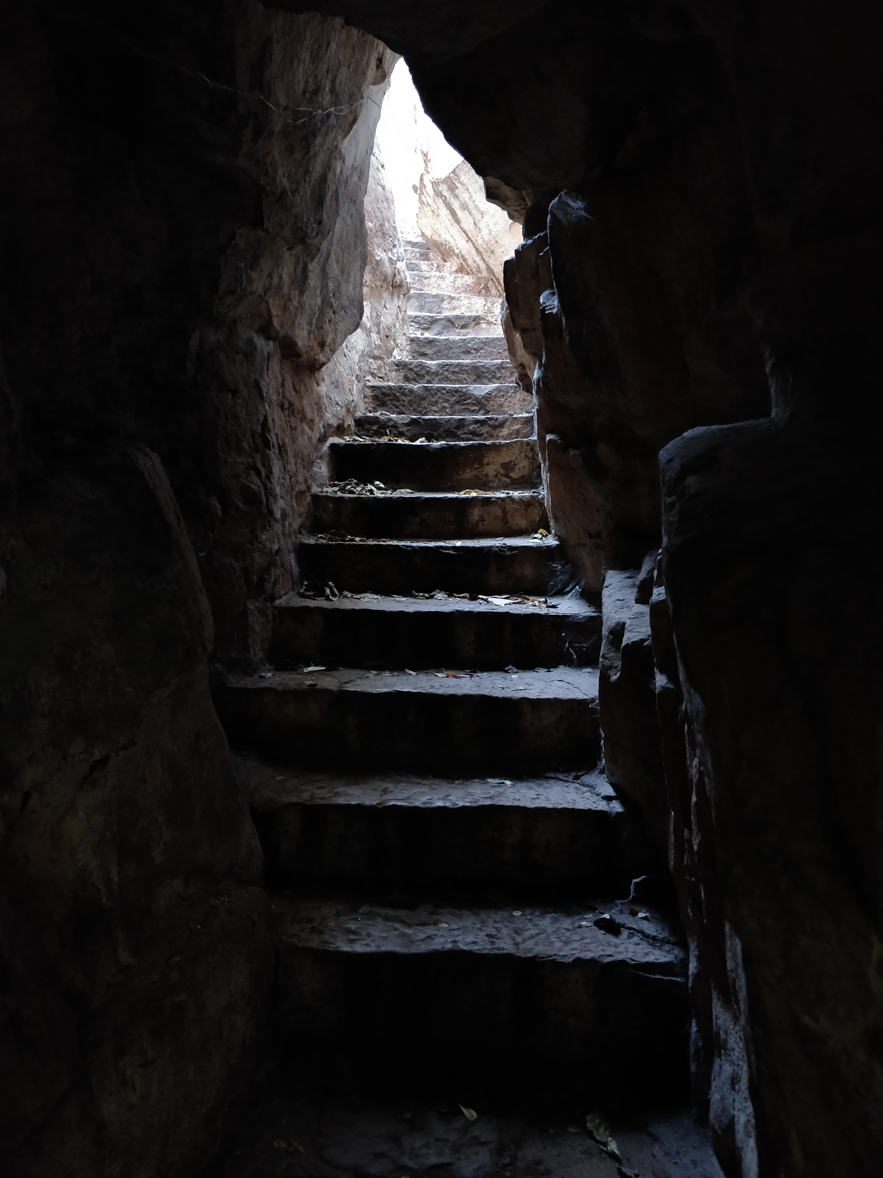 steps chiseled into the rocks