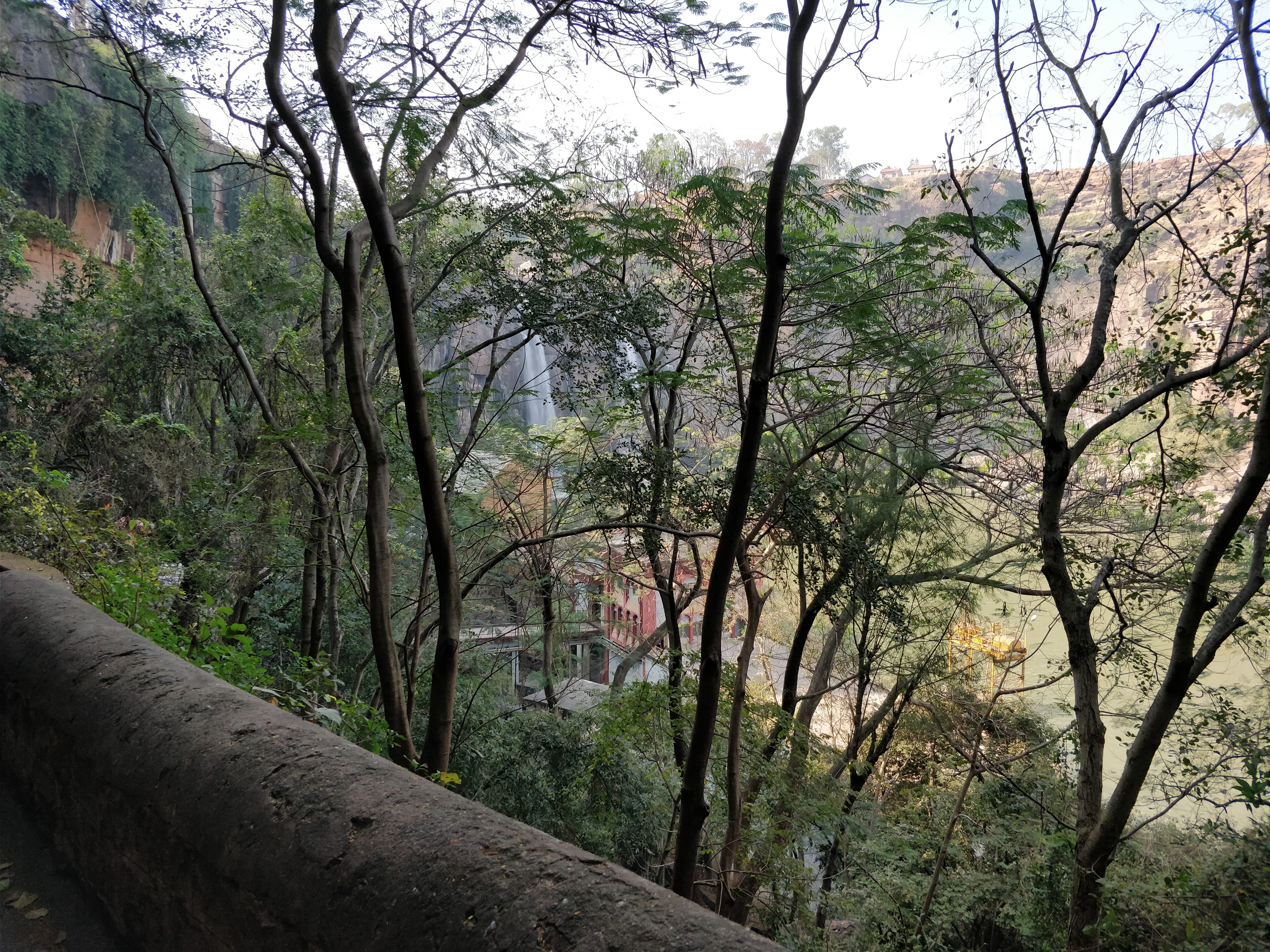 Gokak falls and power station through the trees