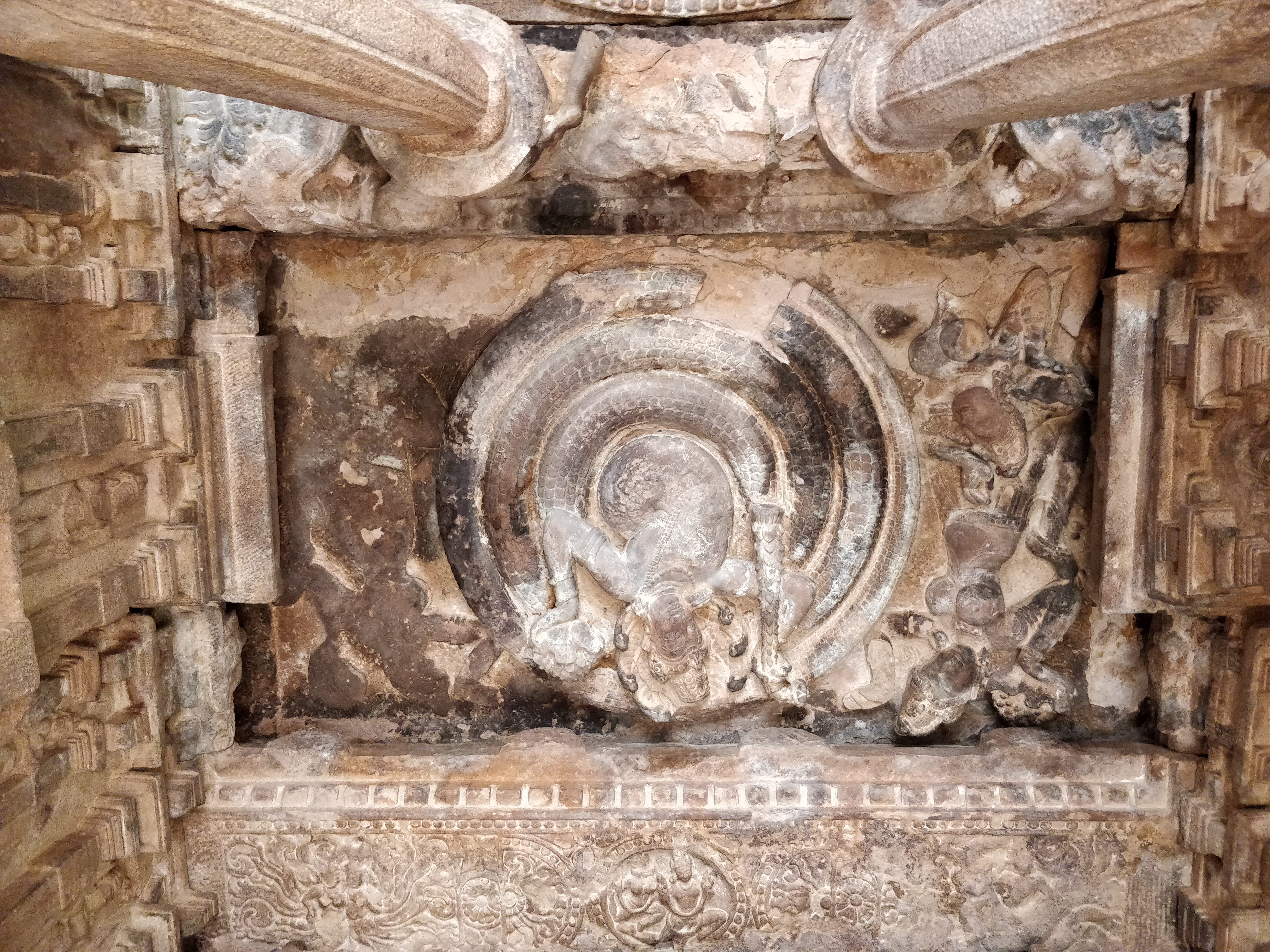 carvings on the roof of Durga temple