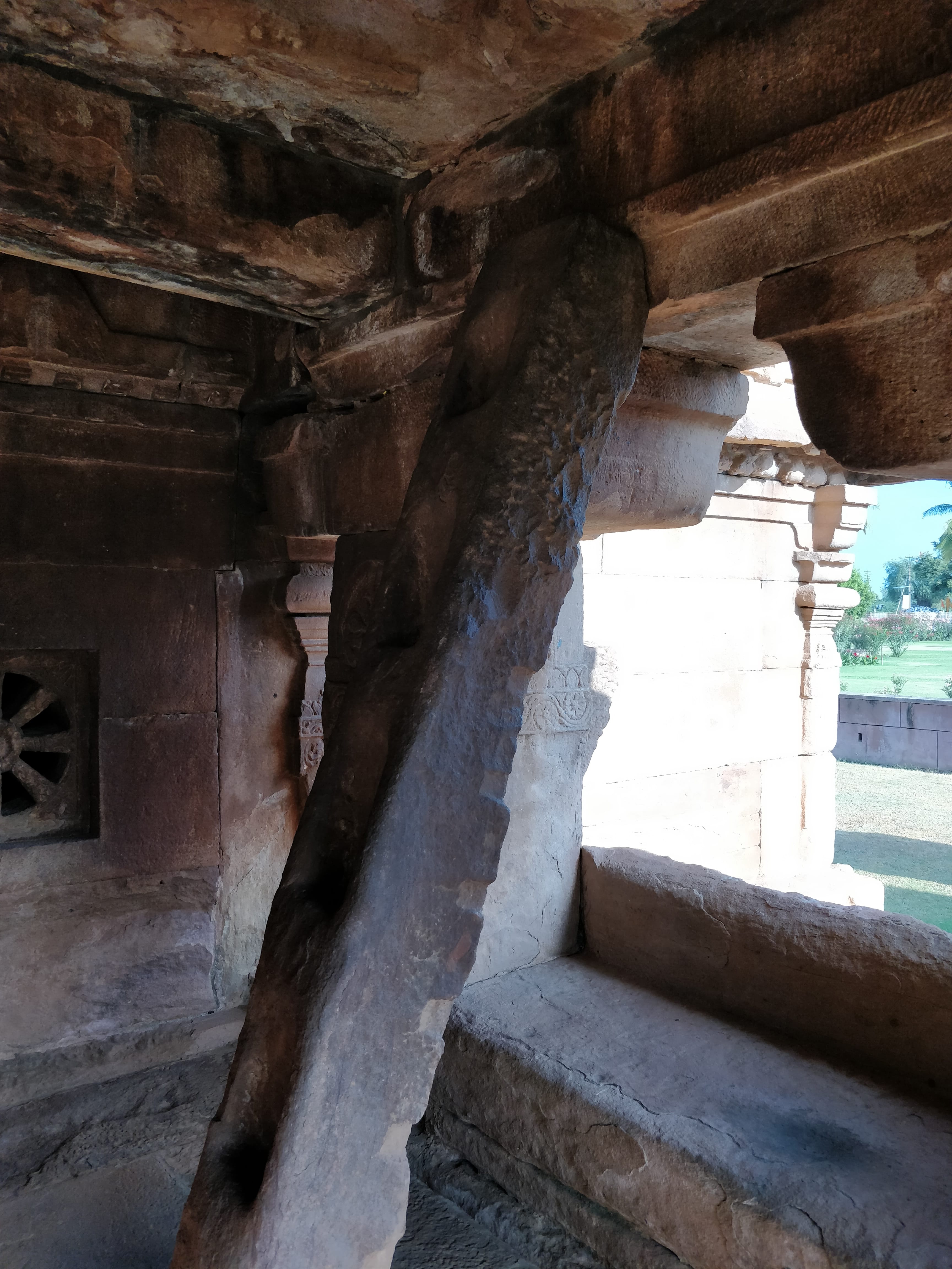 steps inside Ladkhan temple