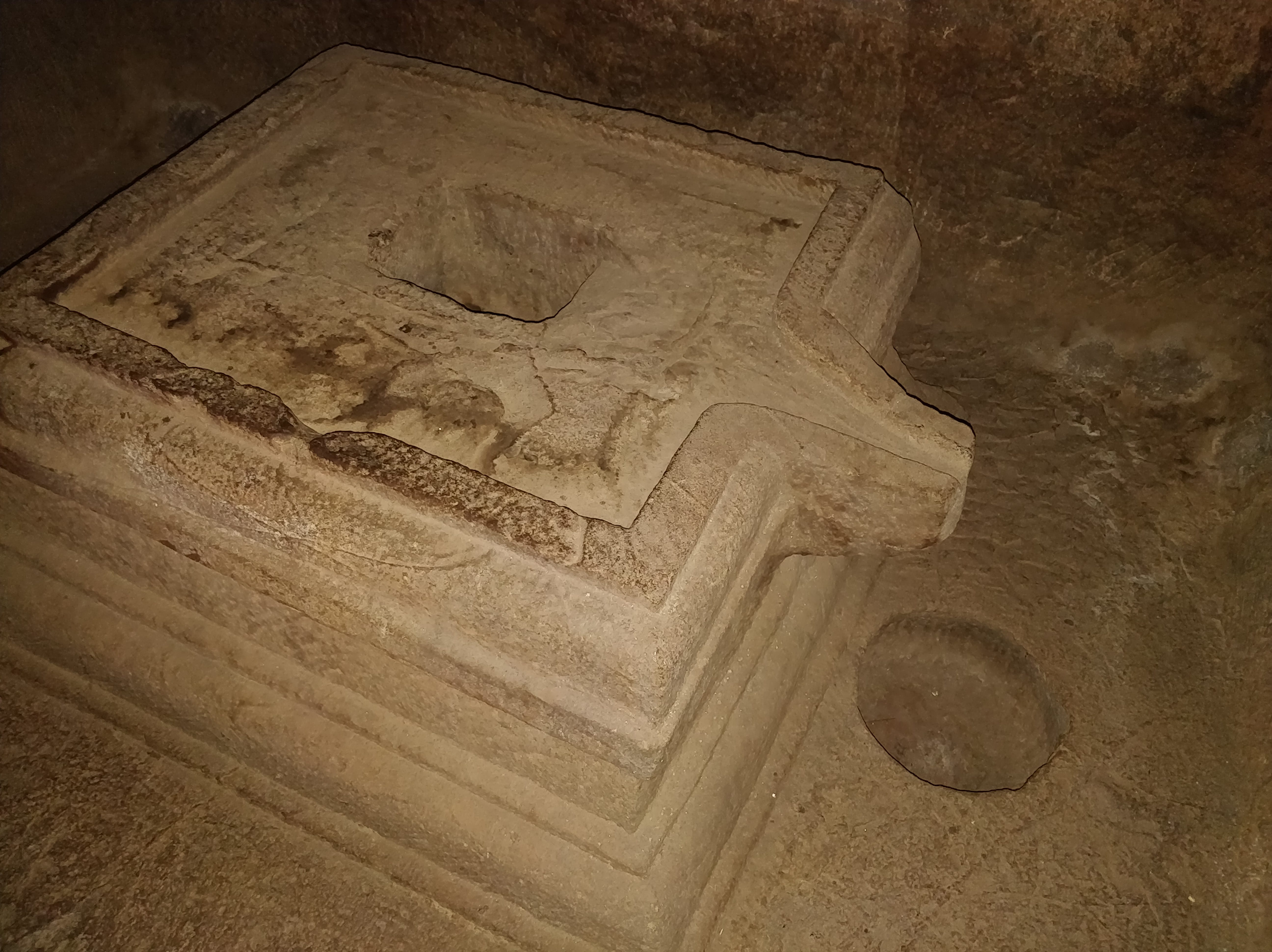base for the idol inside the cave